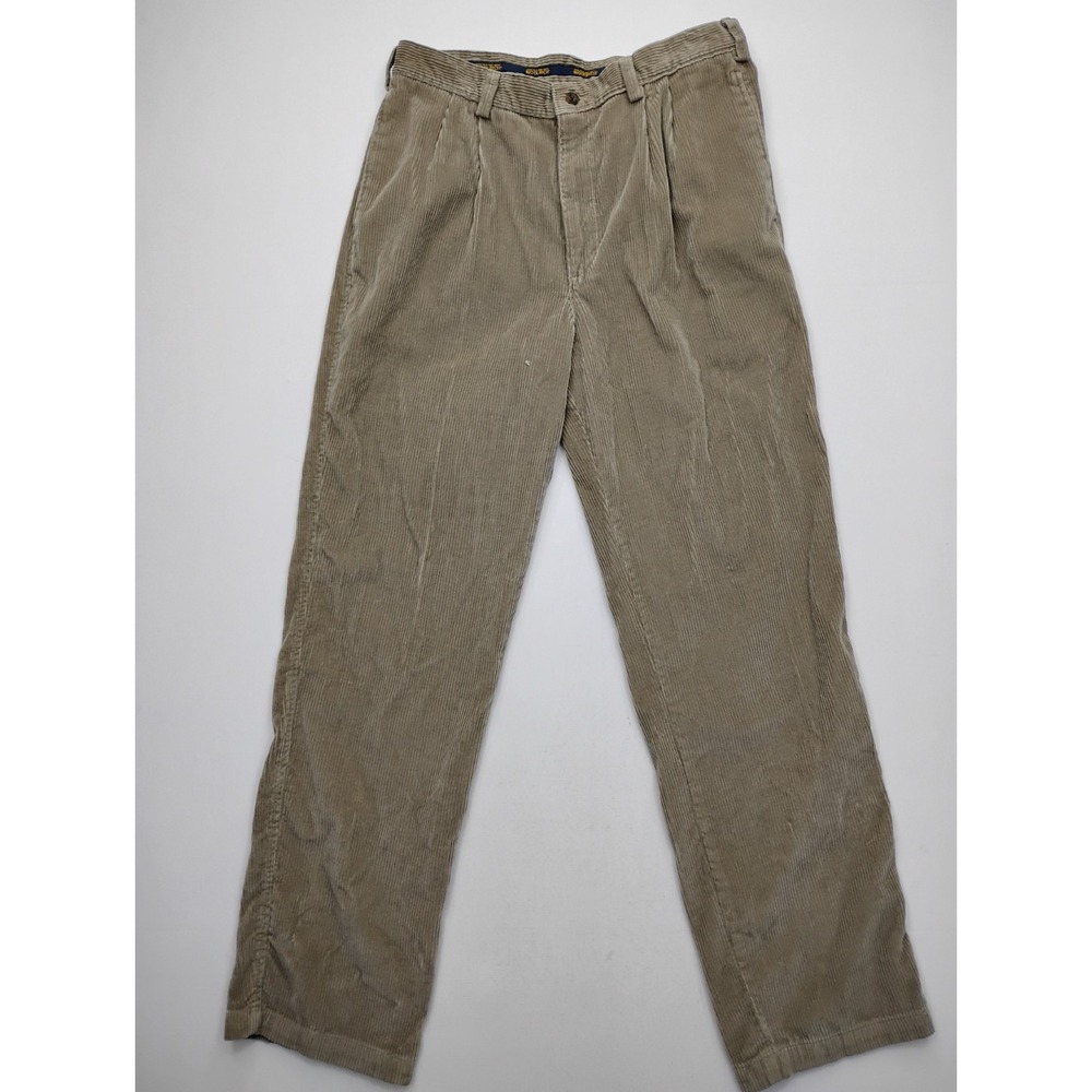 Woolrich Pleated Front Corduroy Pants Mens 33x32 Pleated‎ Heavy Khaki Vintage